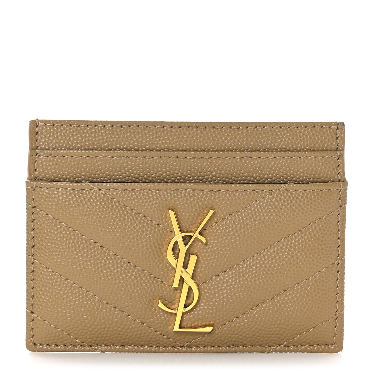 Grain De Poudre Matelasse Chevron Monogram Credit Card Case Cork
