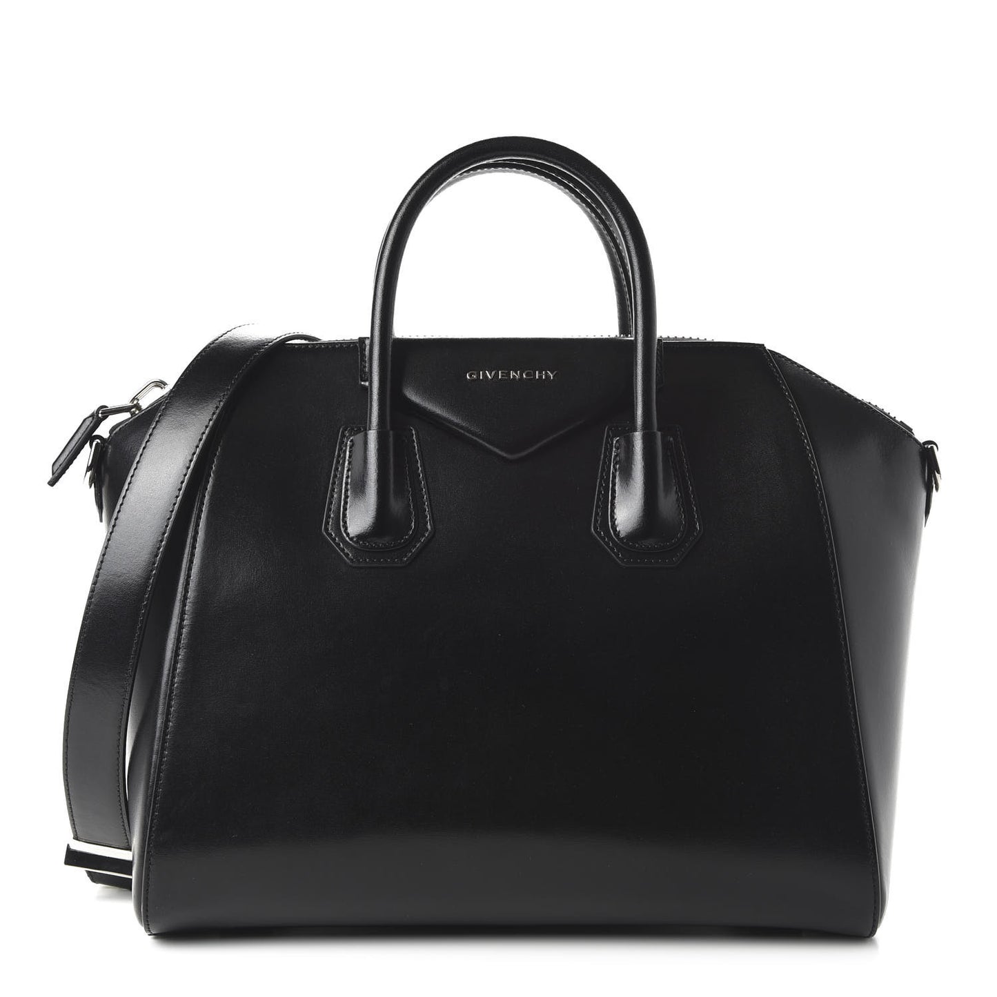 Shiny Lord Calfskin Medium Antigona Black