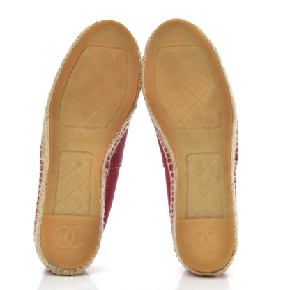 Chanel Lambskin CC Espadrilles 37 Red 4 of 11