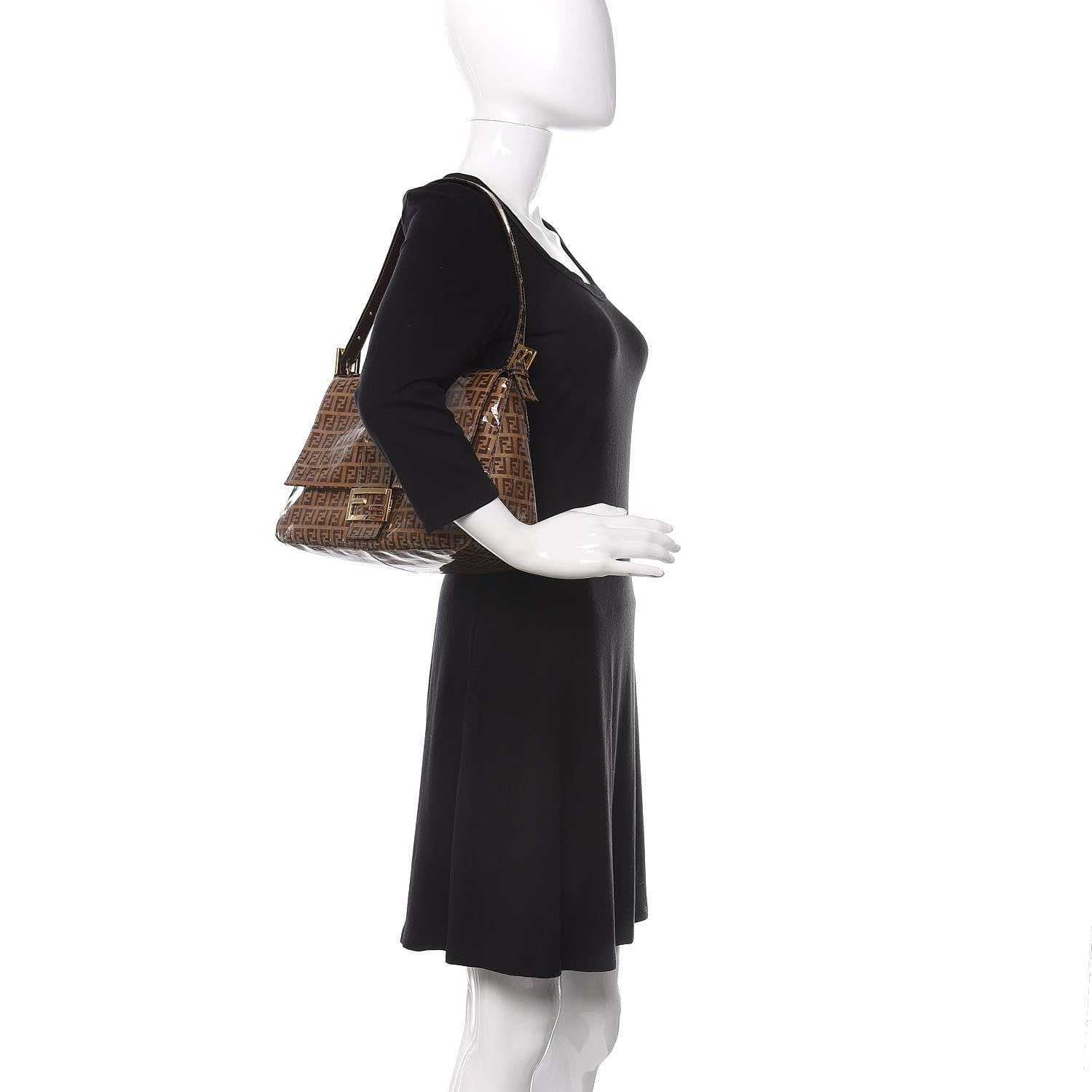 Fendi Vinyl Zucchino Mama Baguette Tobacco 2 of 9