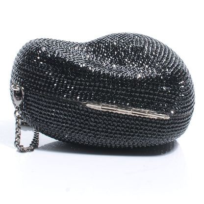 Judith Leiber Crystal Heart Minaudiere Clutch Black 4 of 7