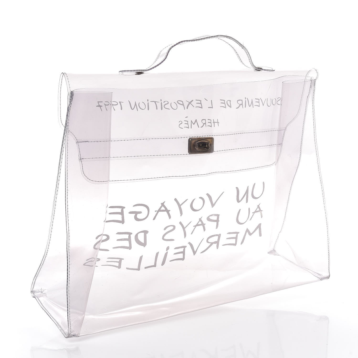 Hermes Vinyl Souvenir De L'Exposition Kelly Transparent 3 of 7