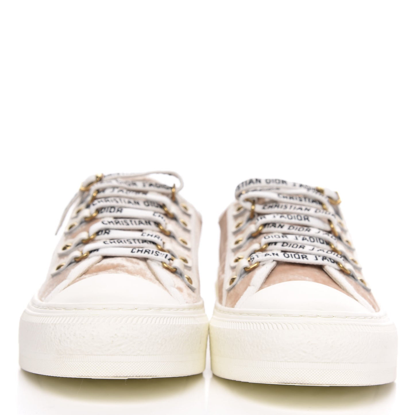 Velvet Walk'N'Dior Low Top Sneakers 38 Nude