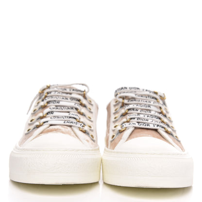 Christian Dior Velvet Walk'N'Dior Low Top Sneakers 38 Nude 2 of 8