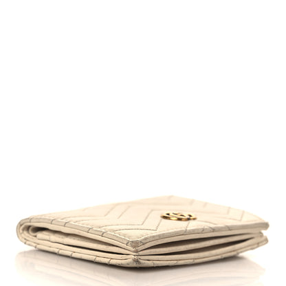 Gucci Calfskin Matelasse GG Marmont Card Case White 3 of 11