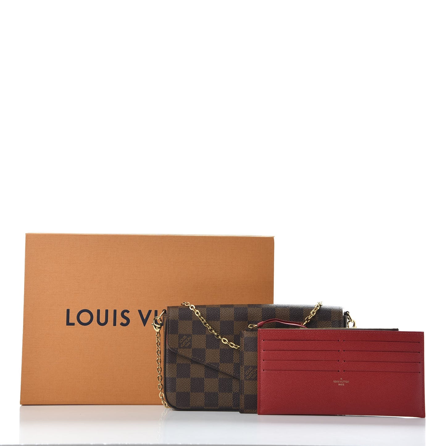 Damier Ebene Pochette Felicie Chain Wallet