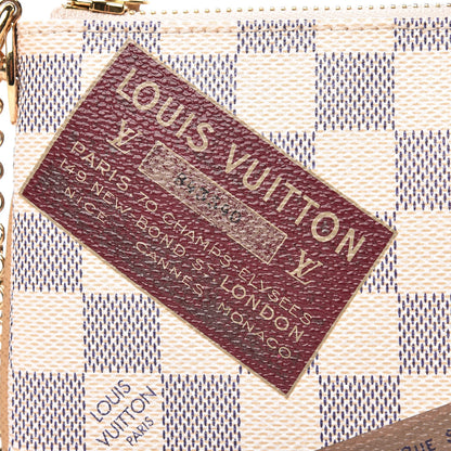 Louis Vuitton Damier Azur Trunks Labels Pochette Milla MM 8 of 10