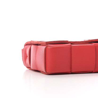 Bottega Veneta Lambskin Maxi Intrecciato Cassette Crossbody Bag Bright Red 7 of 8
