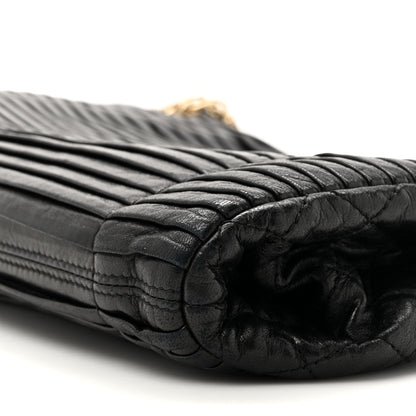 Chanel Lambskin Pleated Shoulder Bag Black 9 of 12