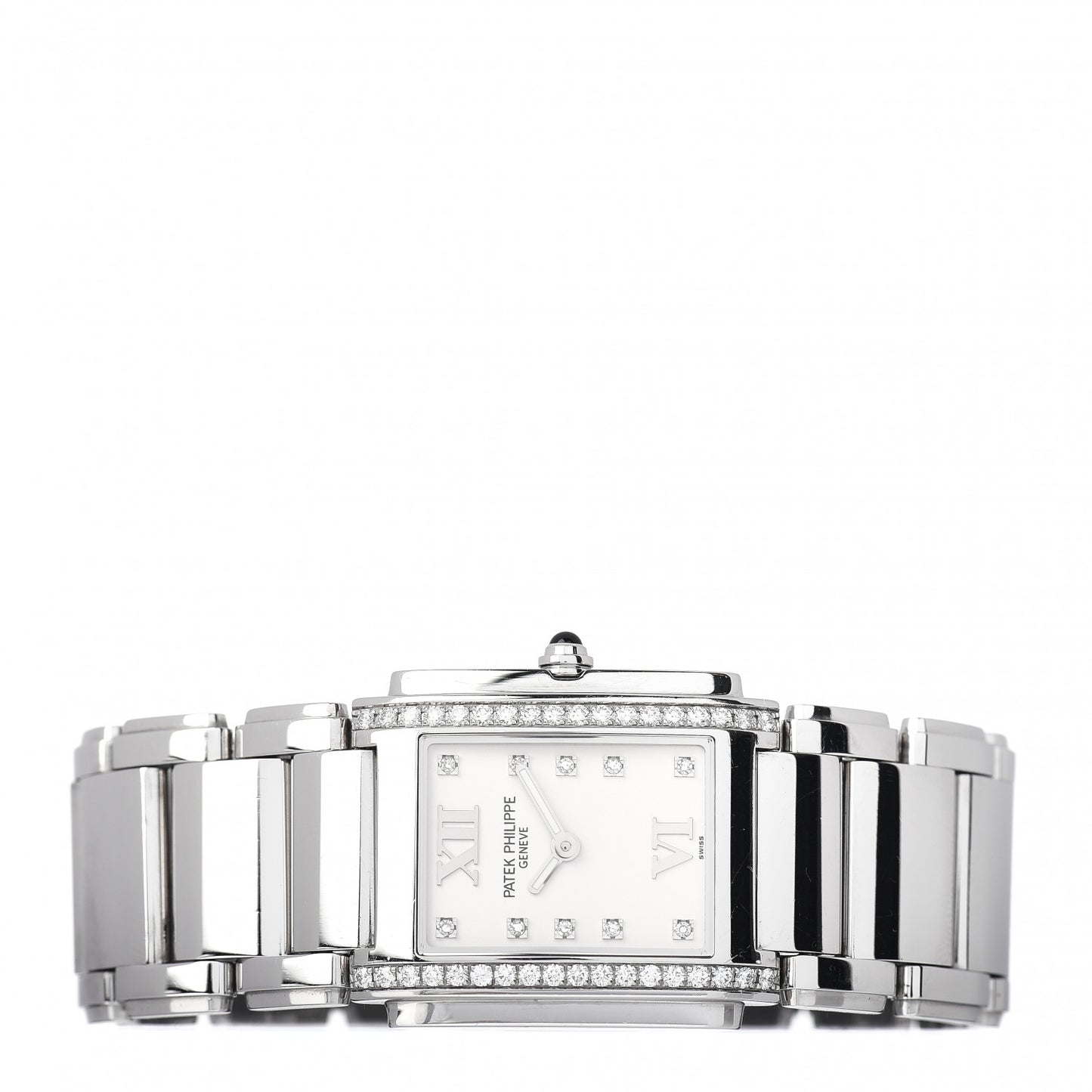 Stainless Steel Diamond 25mm Twenty-4 Quartz Watch White 4910/10A-011