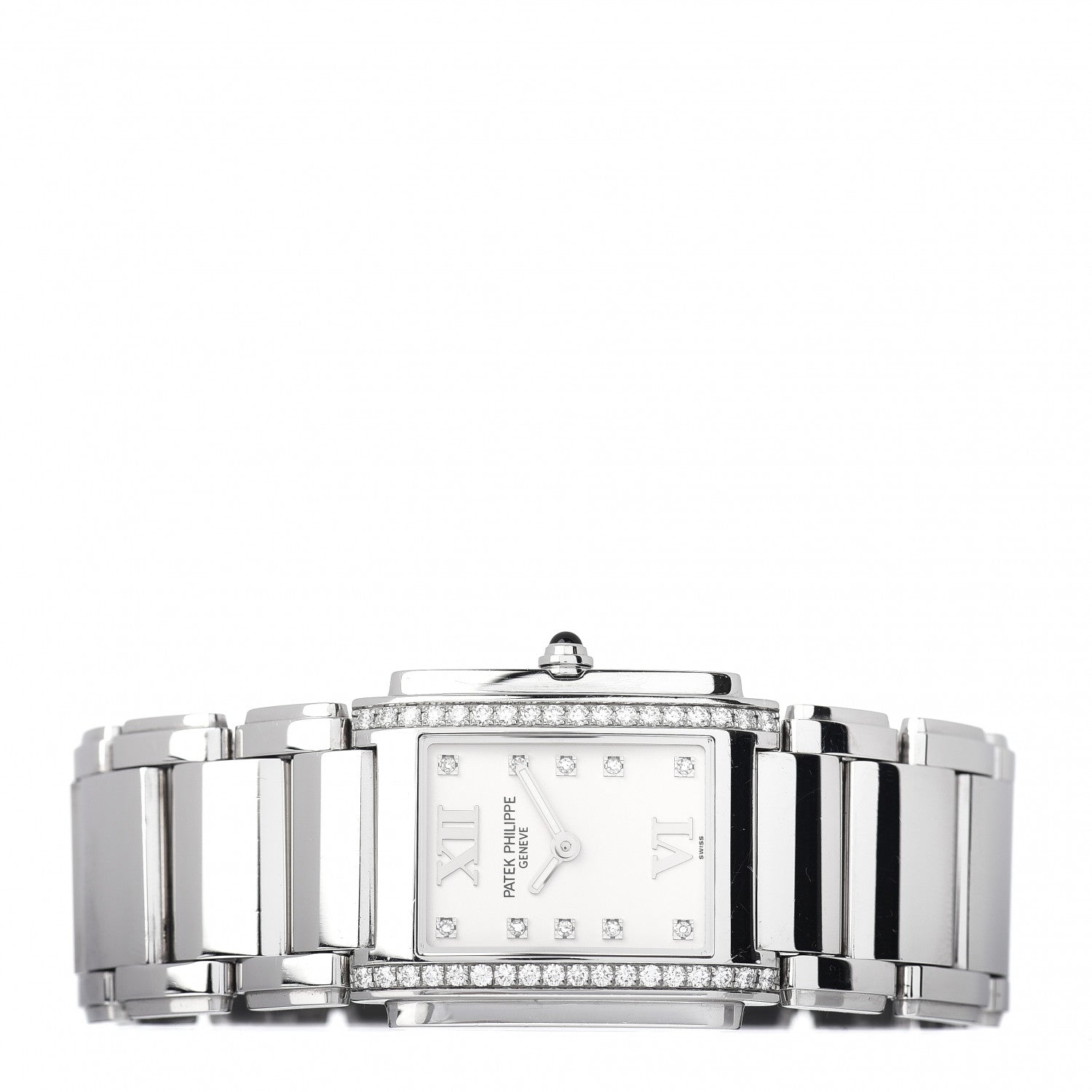 Patek Philippe Stainless Steel Diamond 25mm Twenty-4 Quartz Watch White 4910/10A-011 2 of 5