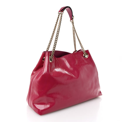 Gucci Vernice Naplack Medium Soho Chain Shoulder Bag Bright Bouganville 3 of 10