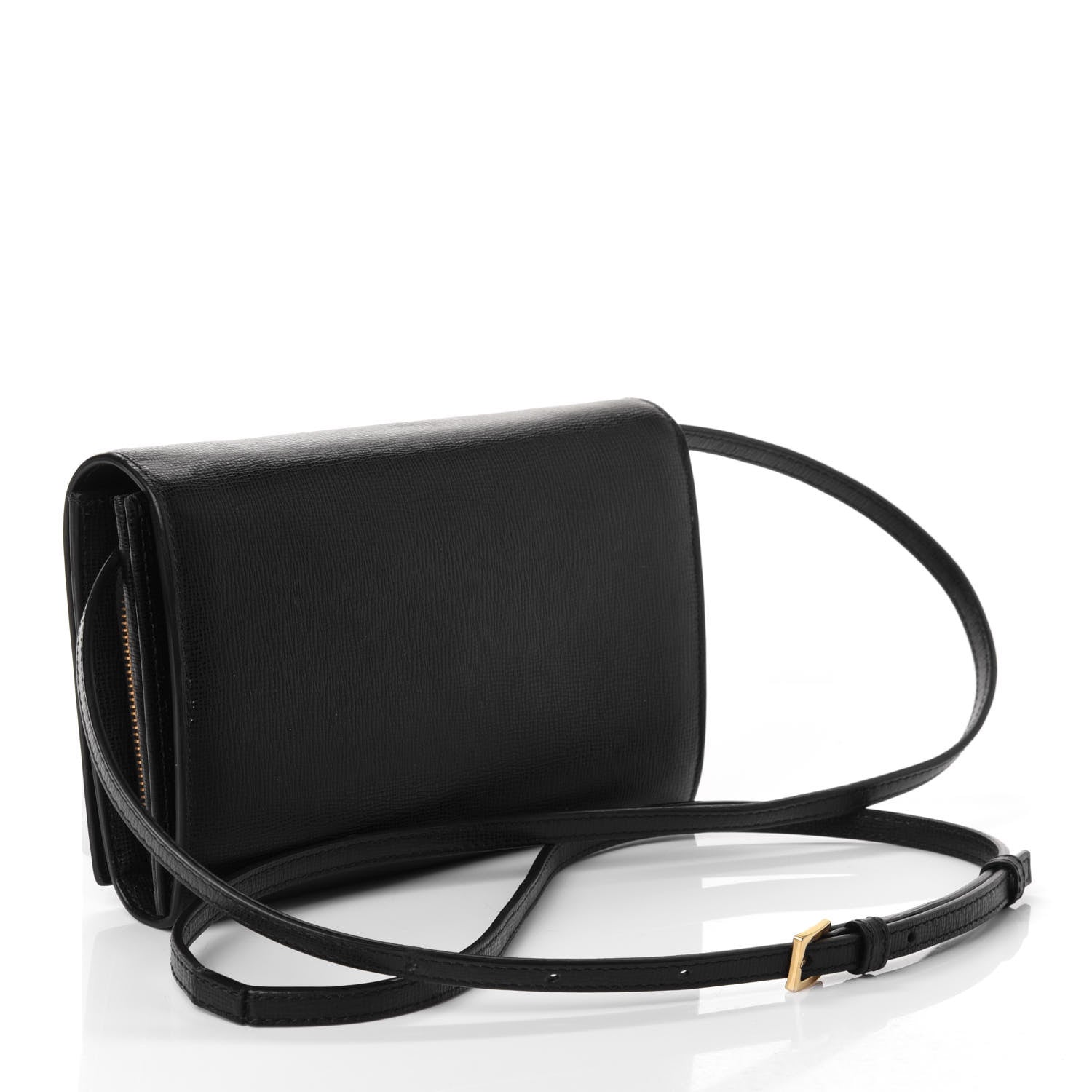 Tom Ford Pebbled Calfskin Wallet On Chain Black 2 of 5