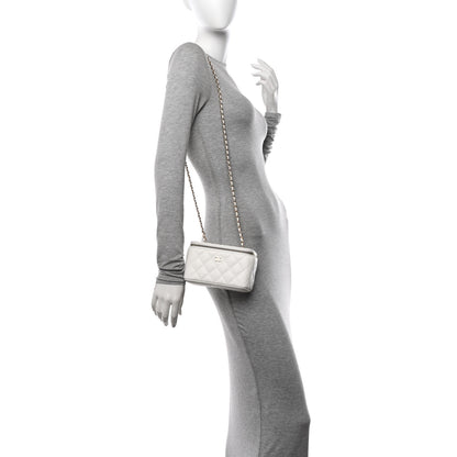 Chanel Caviar Quilted Small Vanity Case With Chain White 3 of 11