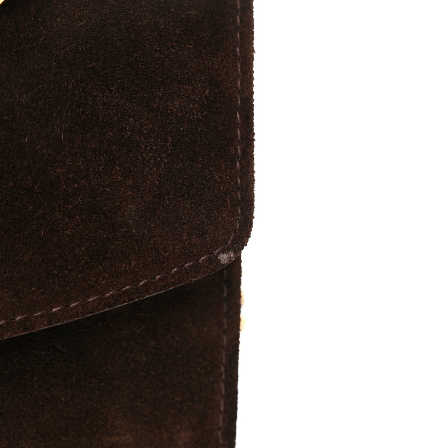 Suede Timeless CC Wallet on Chain WOC Brown