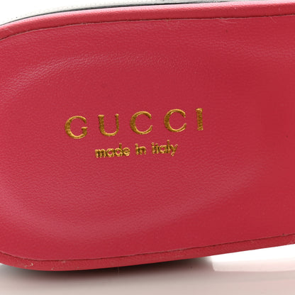 Gucci Cosmos Softy Calfskin Interlocking G Cut Out Slide Sandals 37.5 Rhodamine Pink 6 of 9