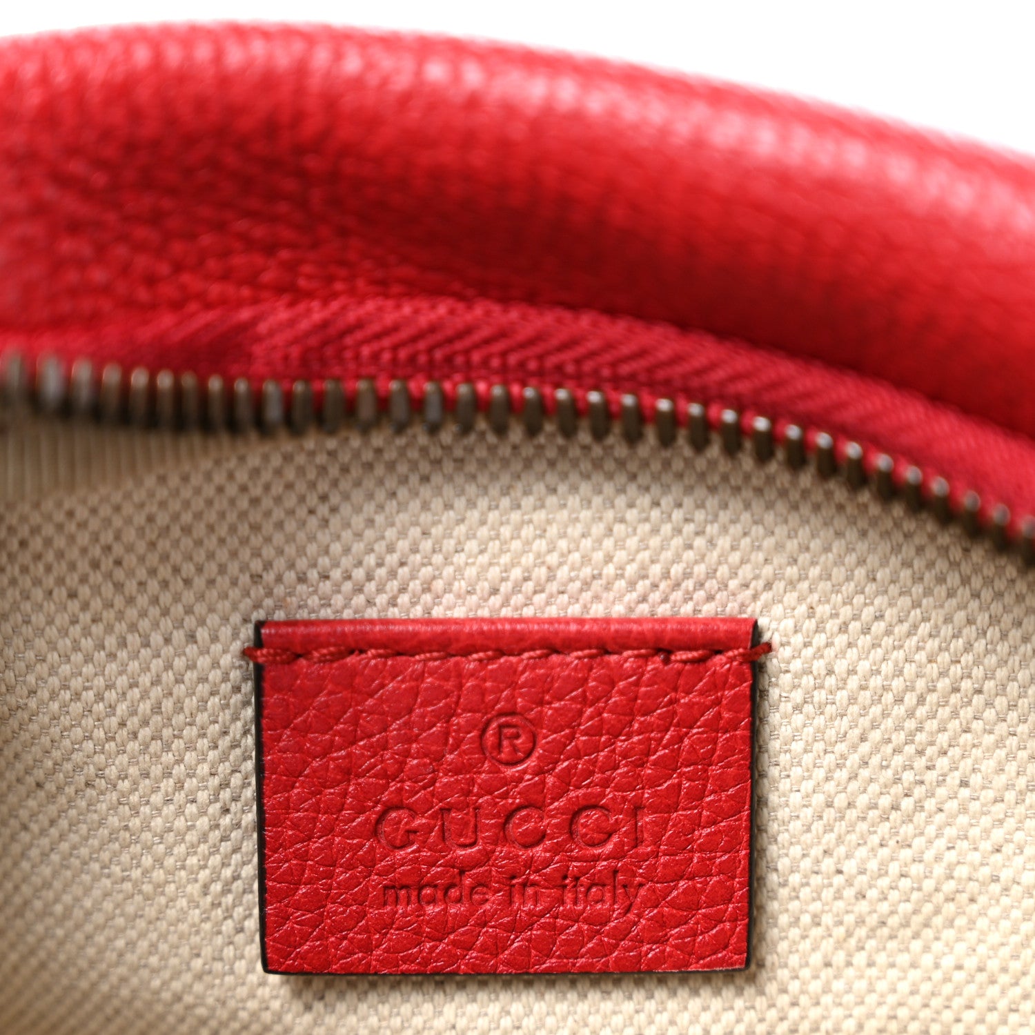 Gucci Grained Calfskin Small Logo Belt Bag Hibiscus Red 6 of 11