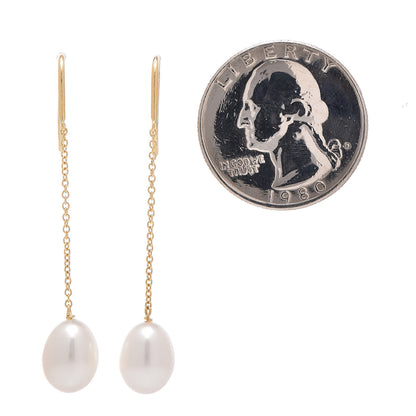 Tiffany 18K Yellow Gold Elsa Peretti Pearls By The Yard Drop Earrings 2 of 4