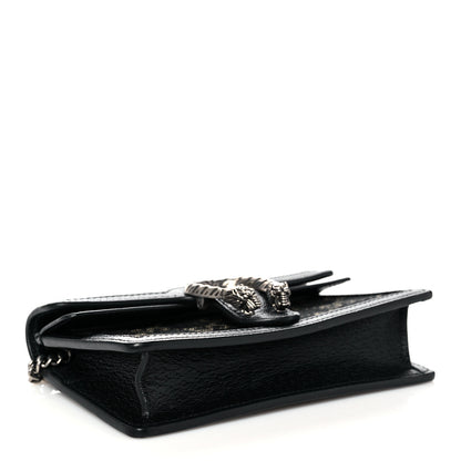 Gucci Jacquard Black Denim GG Monogram Super Mini Dionysus Shoulder Bag Black Ivory 3 of 9