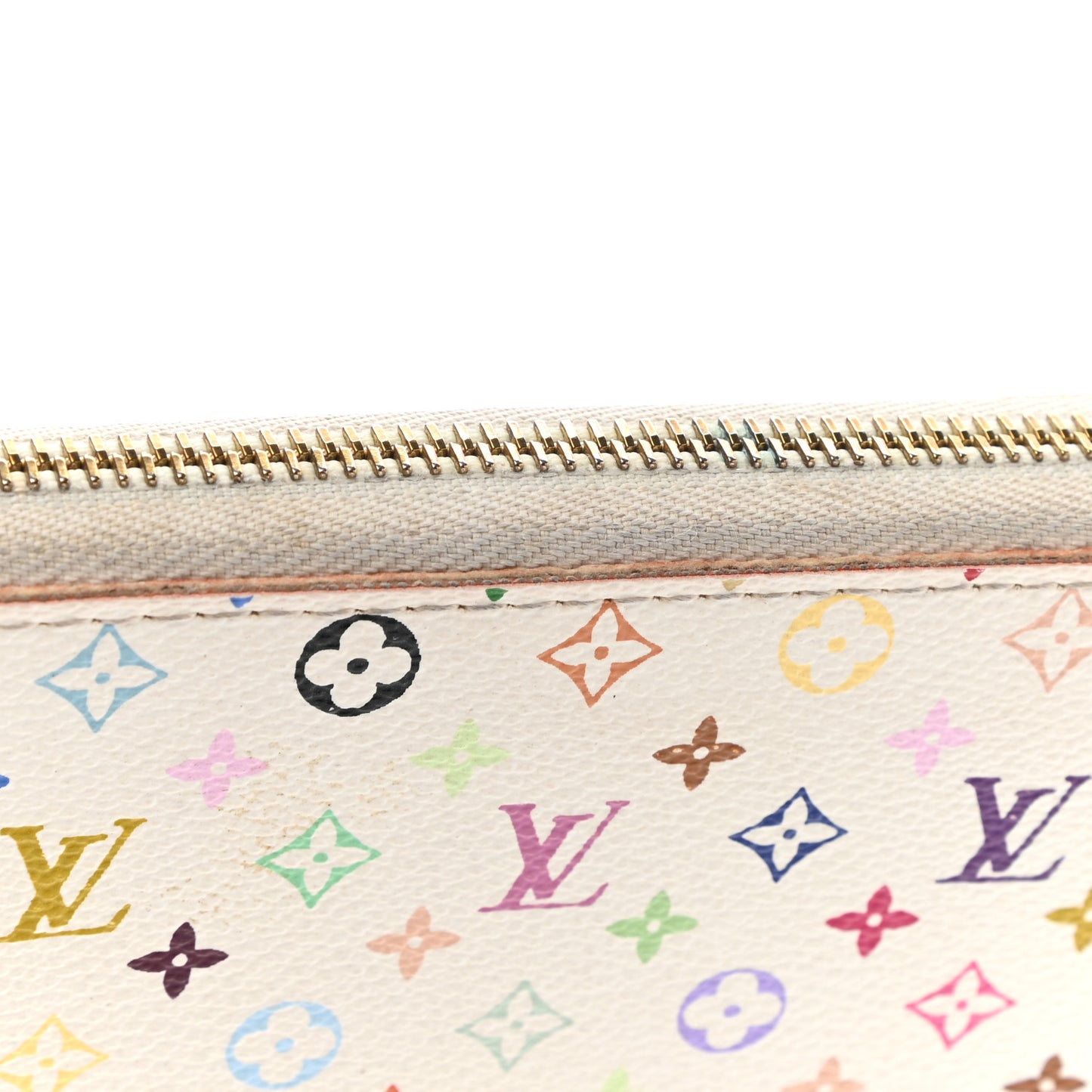 Monogram Multicolor Zippy Wallet White Litchi