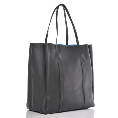 Balenciaga Veau Baltimore Double Sided Medium Everyday Tote Gris Fossile Bleu Turquoise 4 of 8