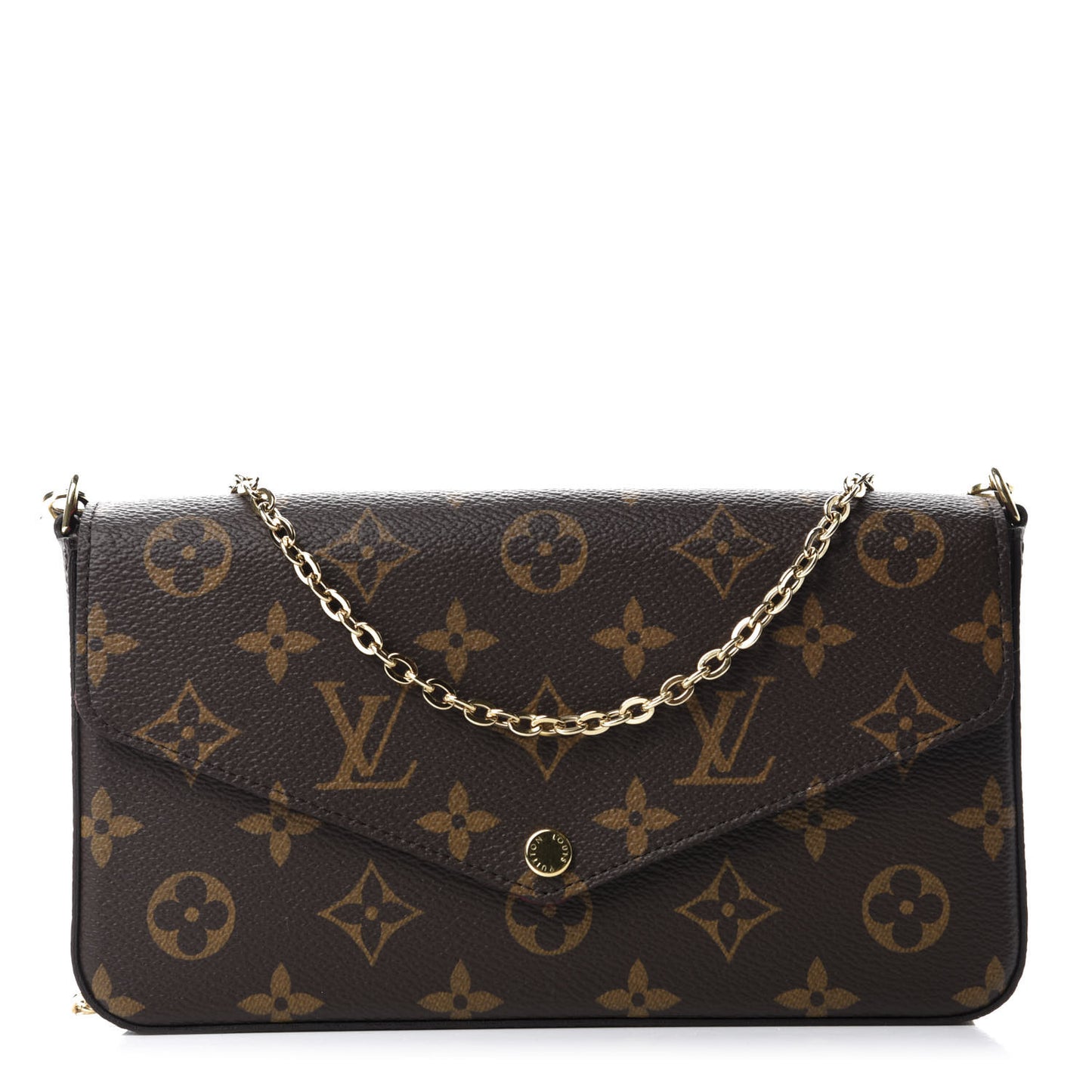 Monogram Pochette Felicie Chain Wallet Fuchsia