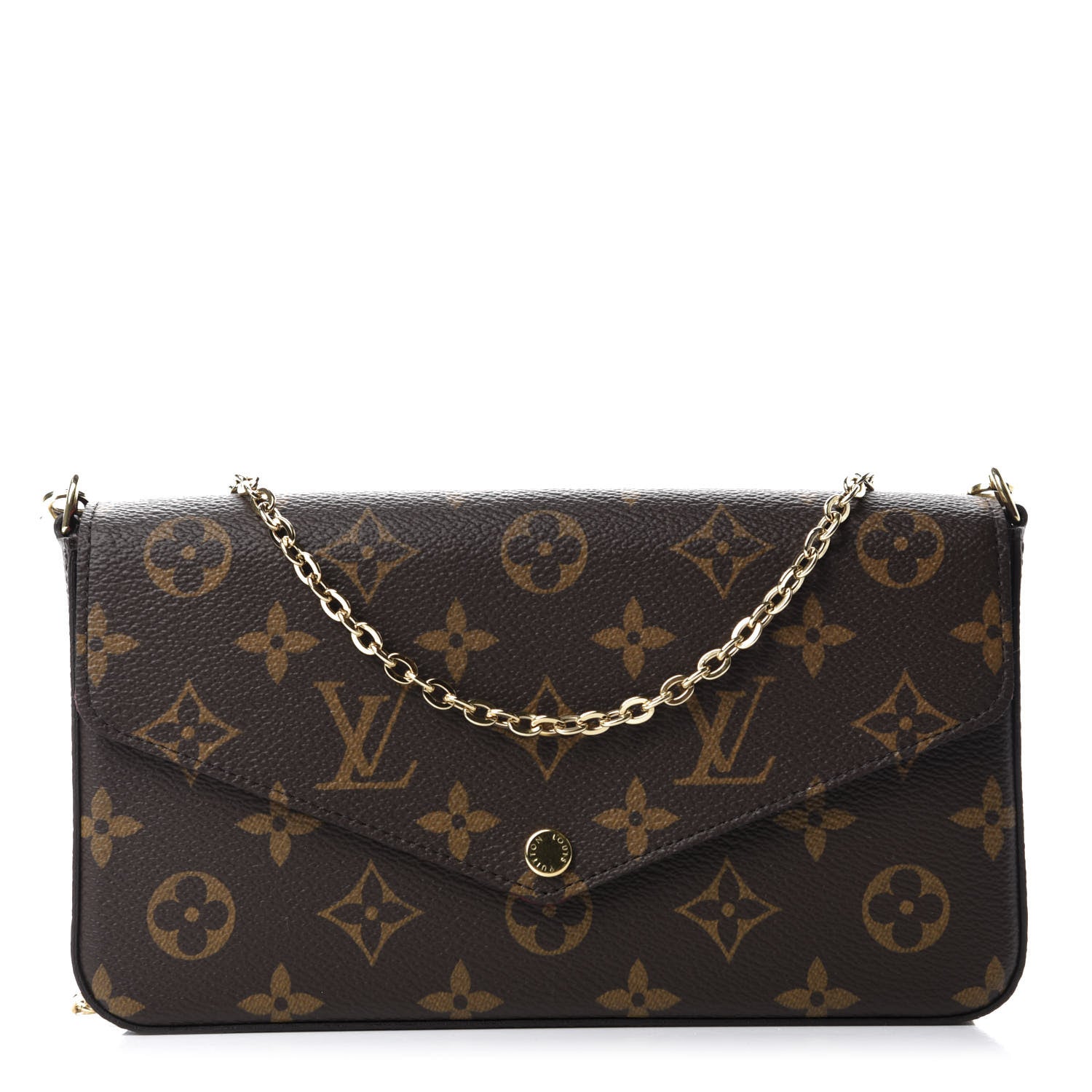 Louis Vuitton Monogram Pochette Felicie Chain Wallet Fuchsia 1 of 11