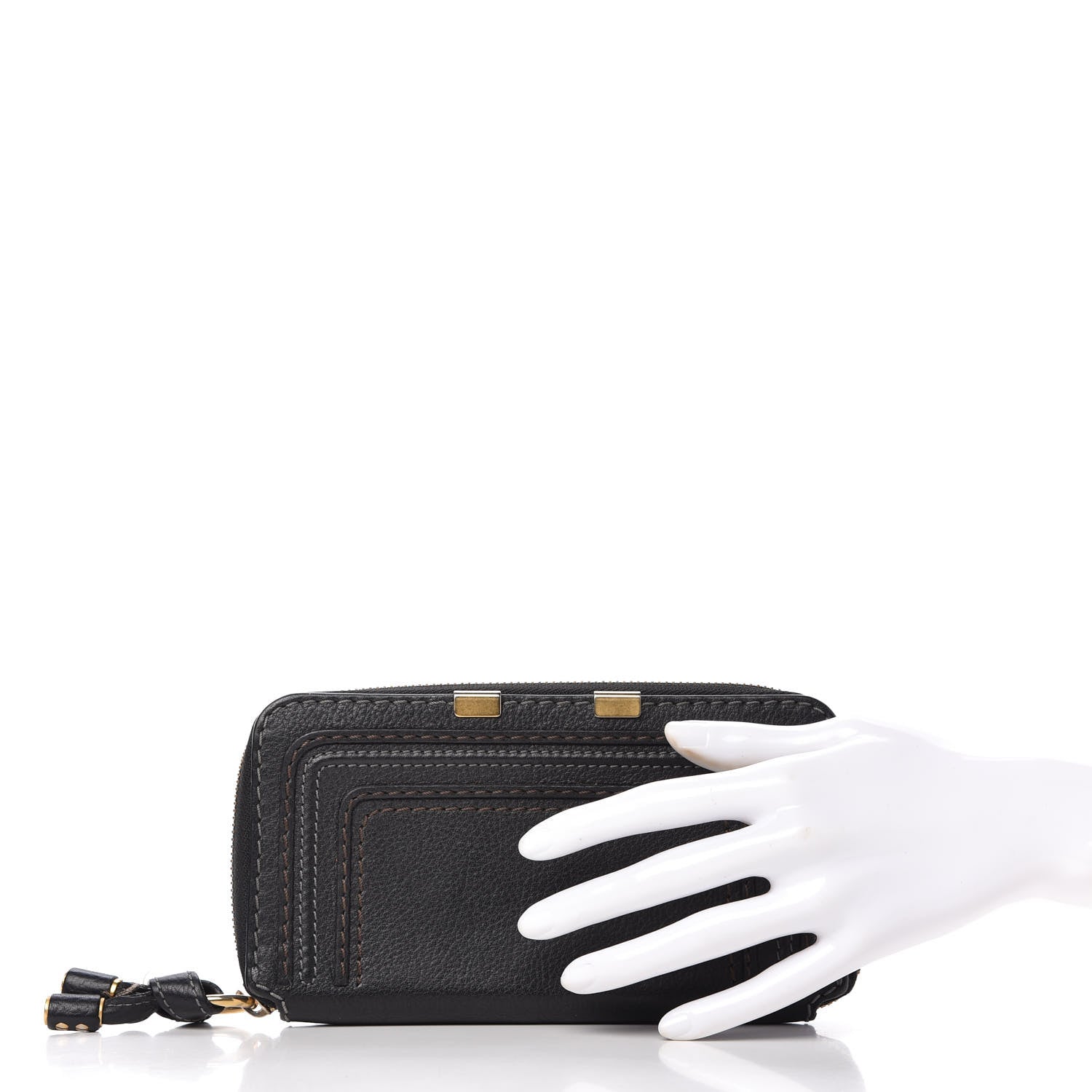 Chloe Grained Calfskin Marcie Long Zip Around Wallet Black 2 of 12