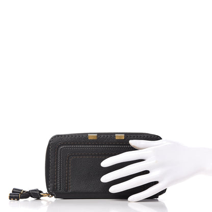 Chloe Grained Calfskin Marcie Long Zip Around Wallet Black 2 of 12