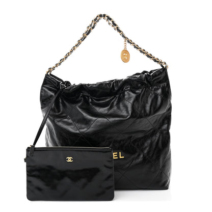 Chanel Glazed Calfskin Quilted Chanel 22 Black 3 of 12