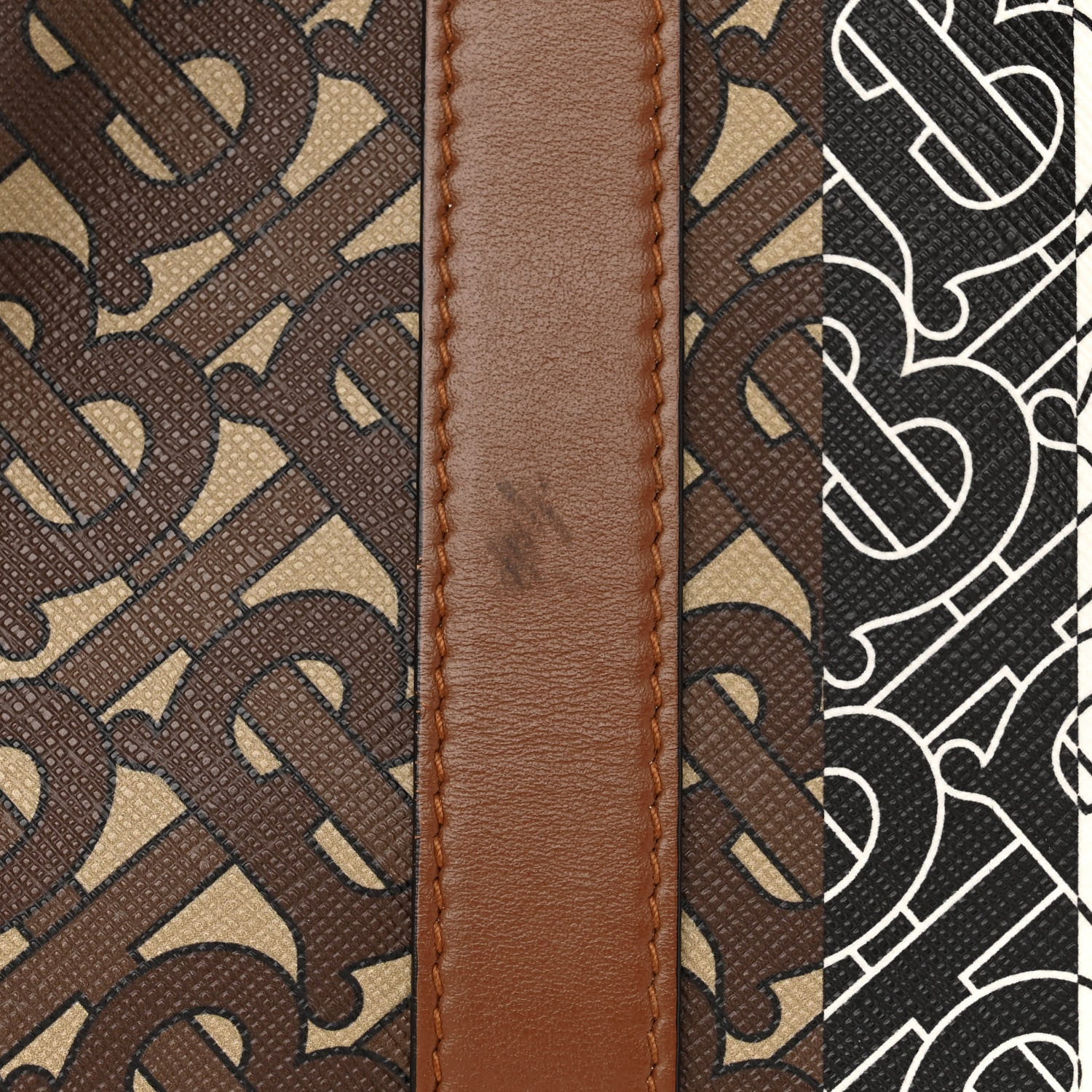 Burberry E-Canvas Monogram Stripe Book Tote Bridle Brown 12 of 13