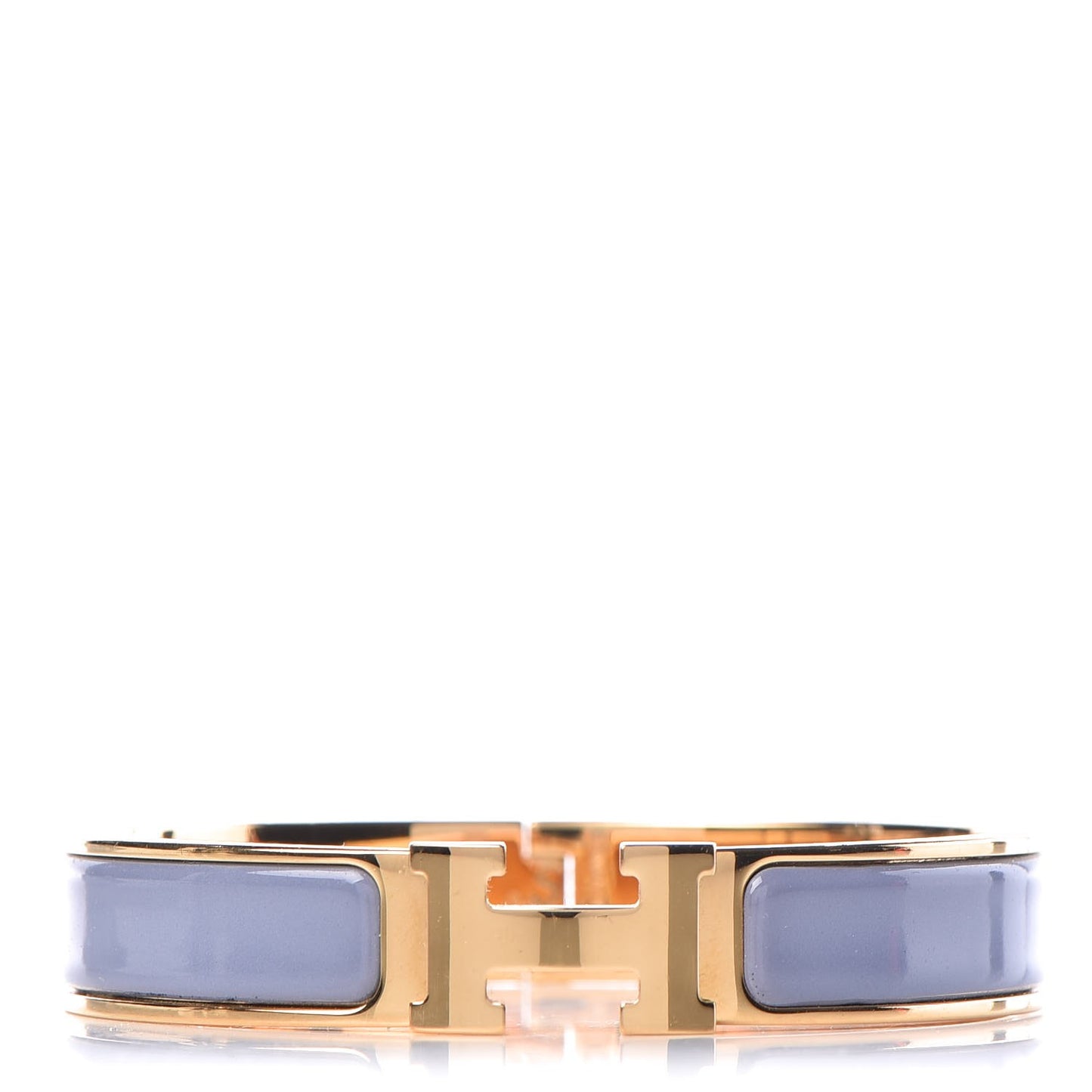 Enamel Narrow Clic Clac H Bracelet PM Bleu Lin