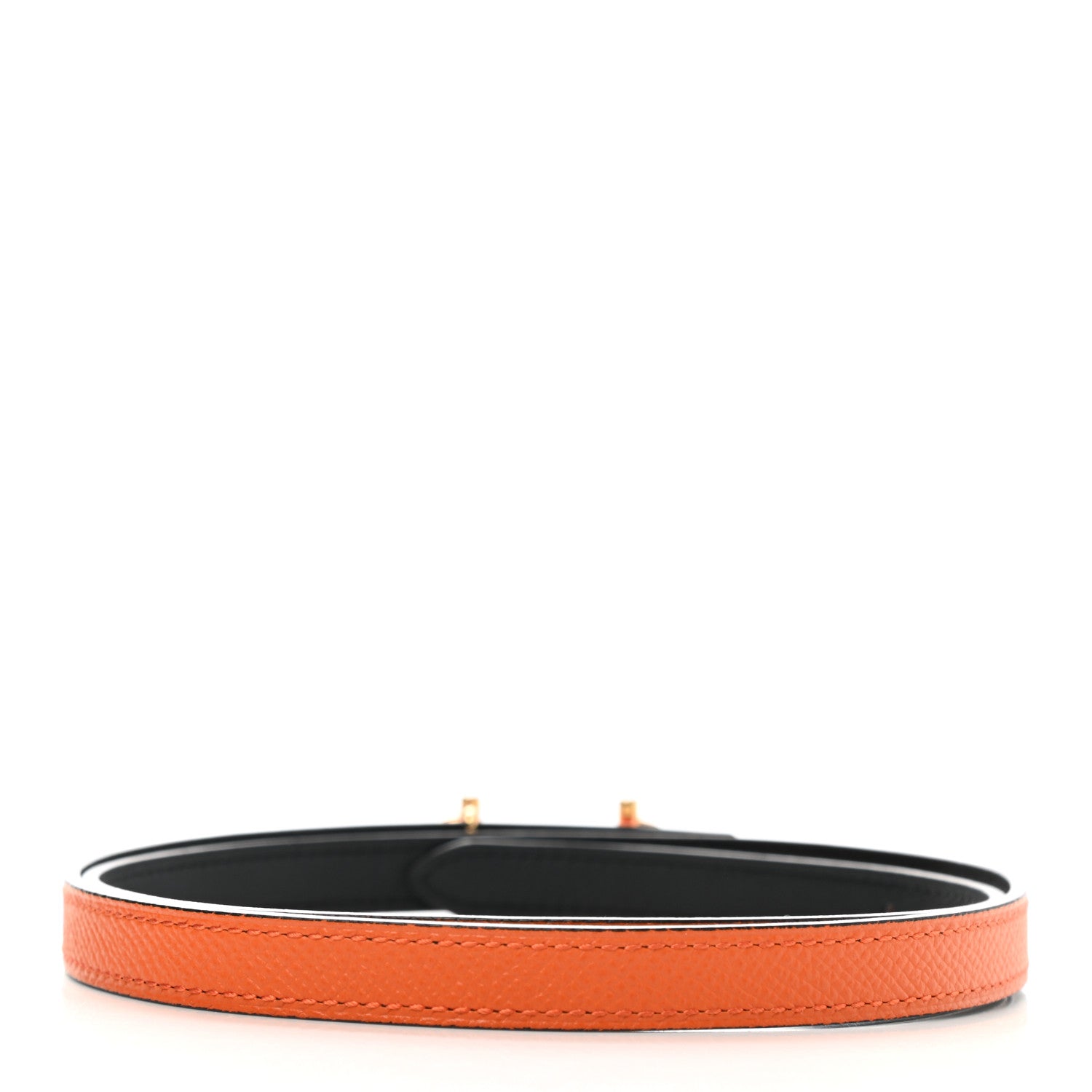 Hermes Swift Epsom 13mm Gamma Belt 75 Black Orange 4 of 8