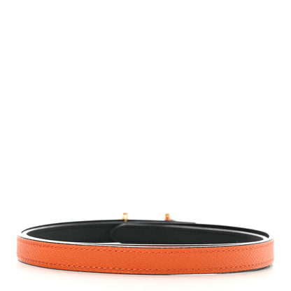 Hermes Swift Epsom 13mm Gamma Belt 75 Black Orange 4 of 8