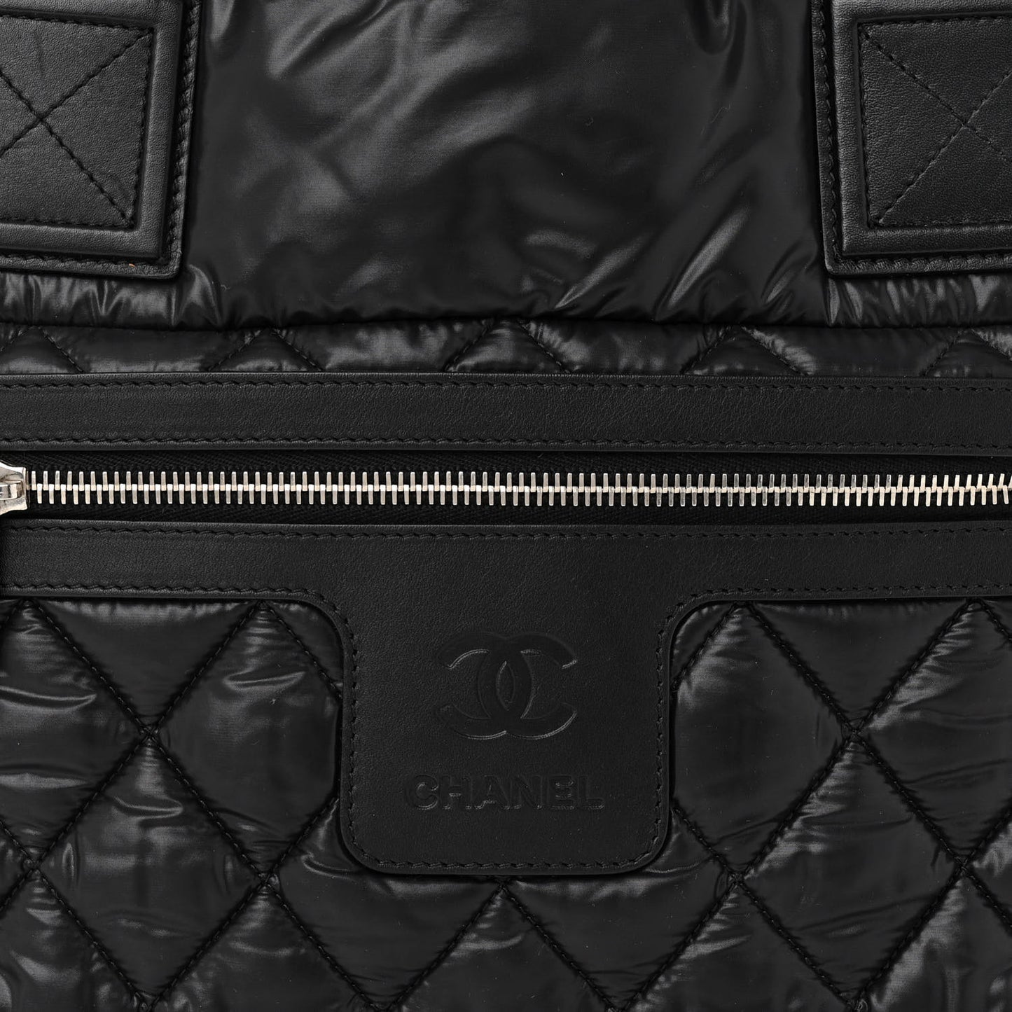 Nylon Quilted Small Coco Cocoon Tote Black