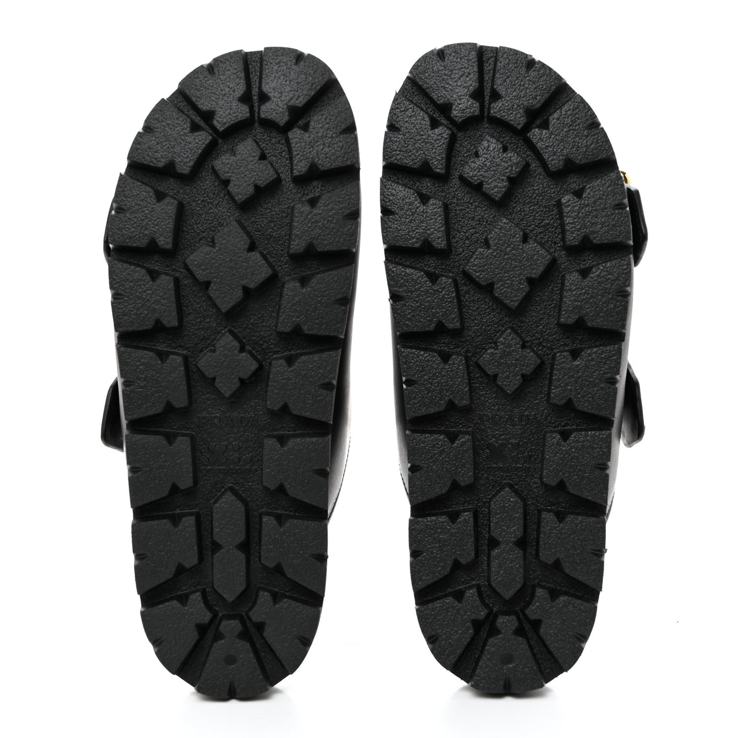 Vitello Sport Metal Triangle Logo Womens Double Buckle 20mm Slide Sandals 39.5 Black