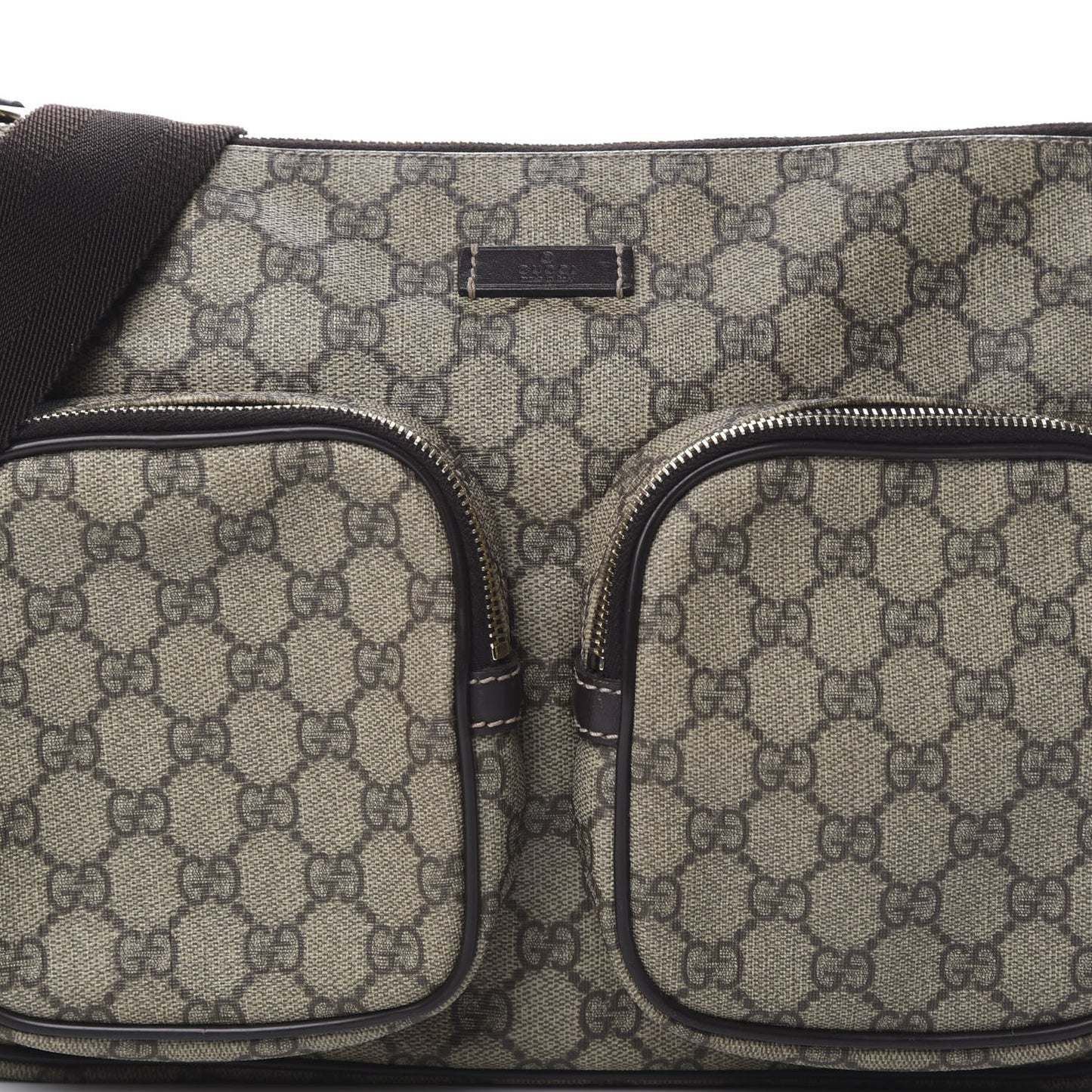GG Plus Monogram Front Pocket Messenger Dark Brown
