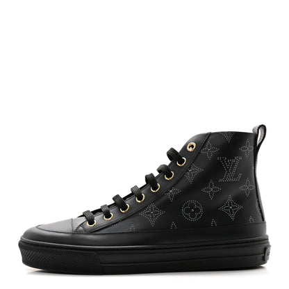 Louis Vuitton Calfskin Monogram Stellar Sneaker Boots 35.5 Black White 1 of 9