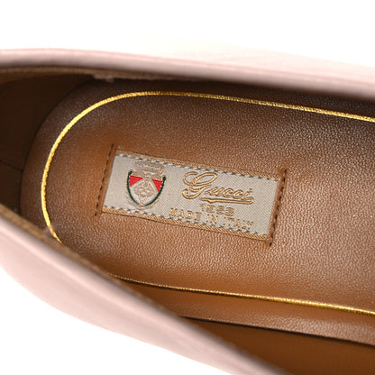 Gucci Malaga Kid Crystal Horsebit Womens Jordaan Loafers 37 Pink Hibiscus 9 of 14