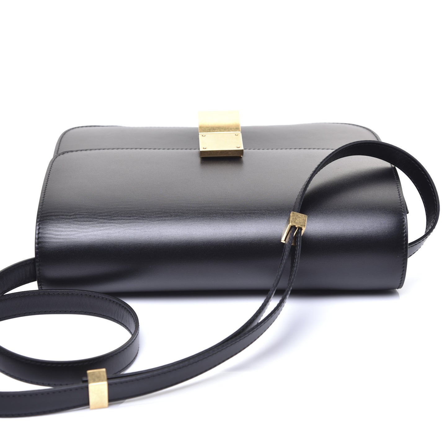 Box Calfskin Medium Classic Box Flap Bag Black