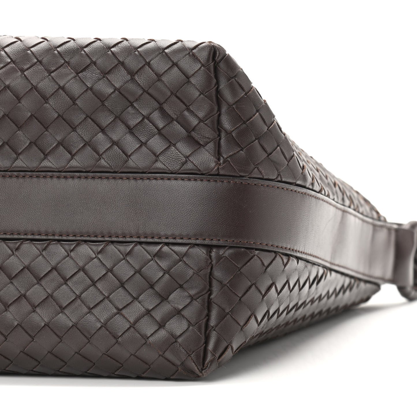 Nappa Intrecciato Shoulder Bag Ebano