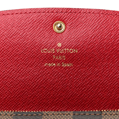 Louis Vuitton Damier Ebene Emilie Wallet Red 6 of 8