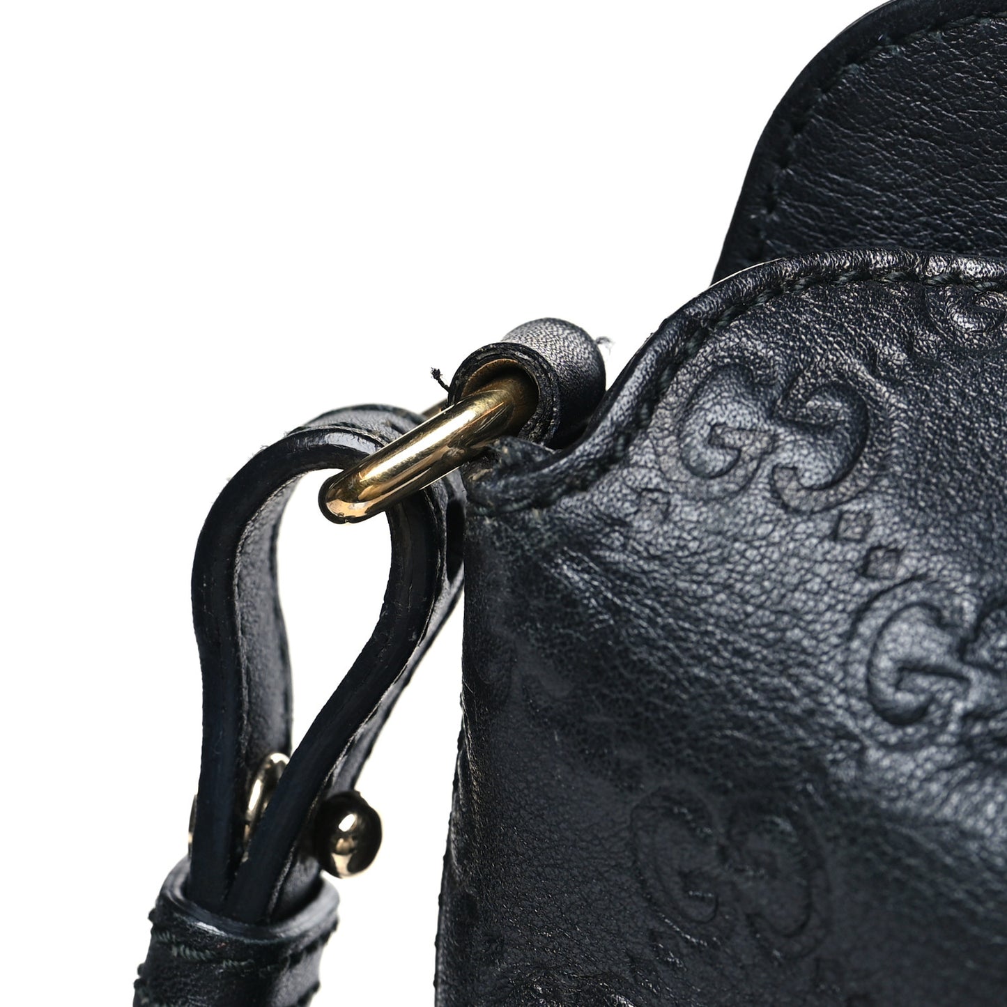 Guccissima Medium Bree Foldover Tote Black