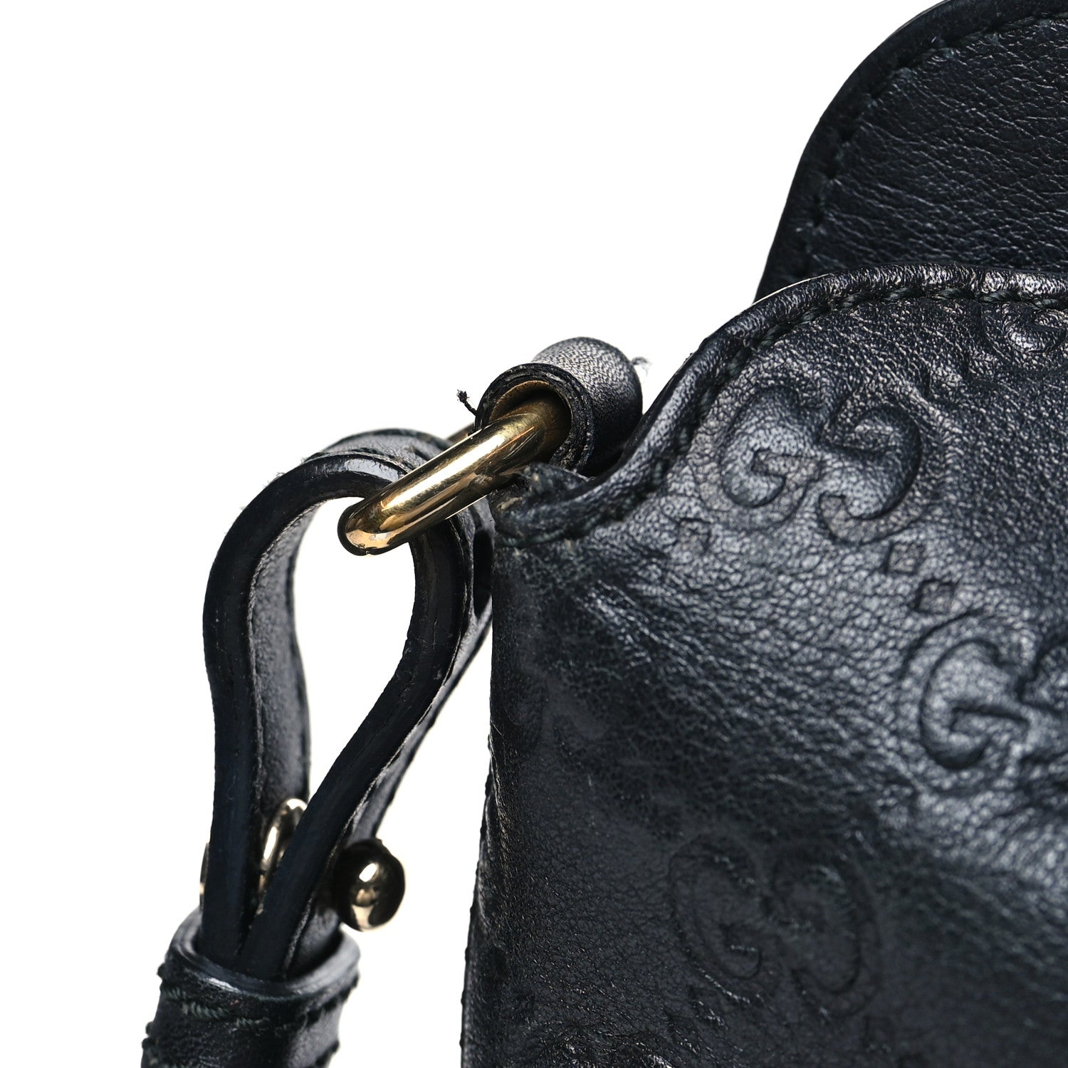 Gucci Guccissima Medium Bree Foldover Tote Black 11 of 13