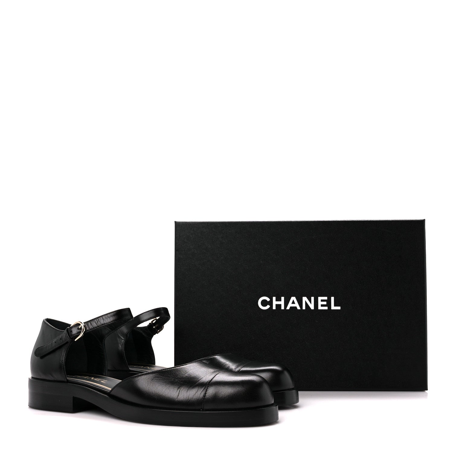Chanel Shiny Goatskin Mary Jane Flats 40 Black 9 of 9