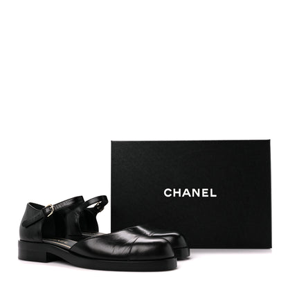 Chanel Shiny Goatskin Mary Jane Flats 40 Black 9 of 9
