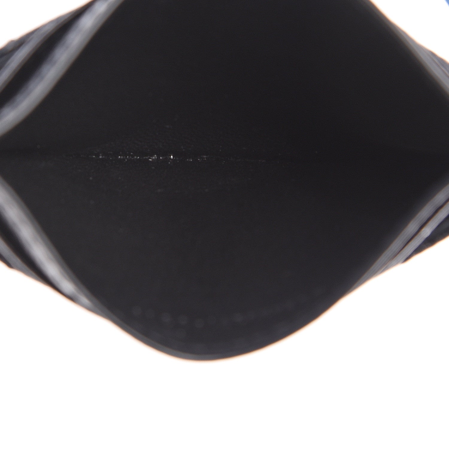 Saint Laurent Grain De Poudre Matelasse Chevron Monogram Credit Card Case Black 4 of 6