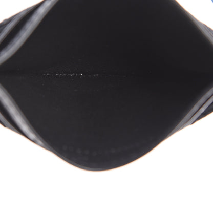 Saint Laurent Grain De Poudre Matelasse Chevron Monogram Credit Card Case Black 4 of 6