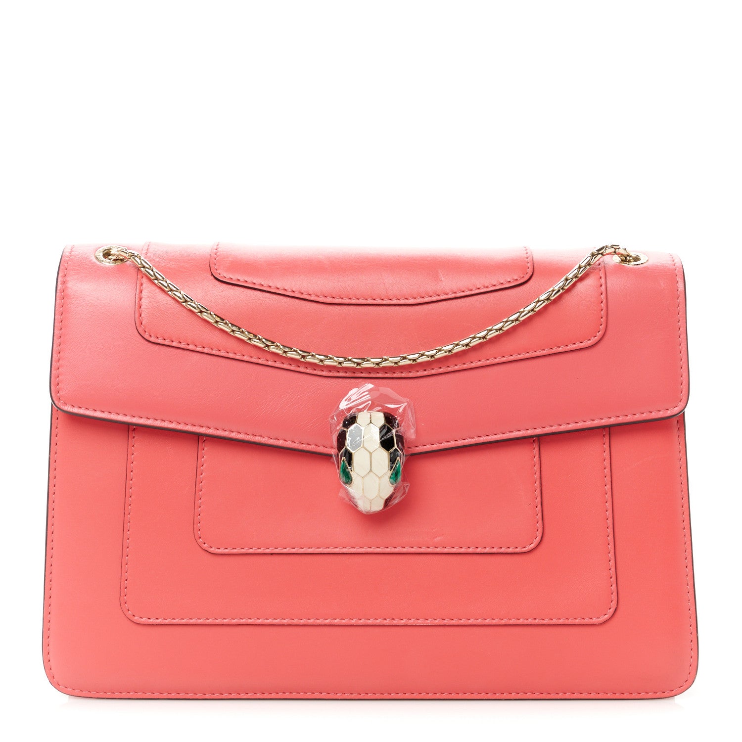 Bulgari Calfskin Serpenti Forever Shoulder Bag Pink 1 of 13