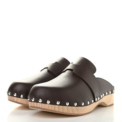 Hermes Calfskin Calya Mules 37 Cafe 3 of 8